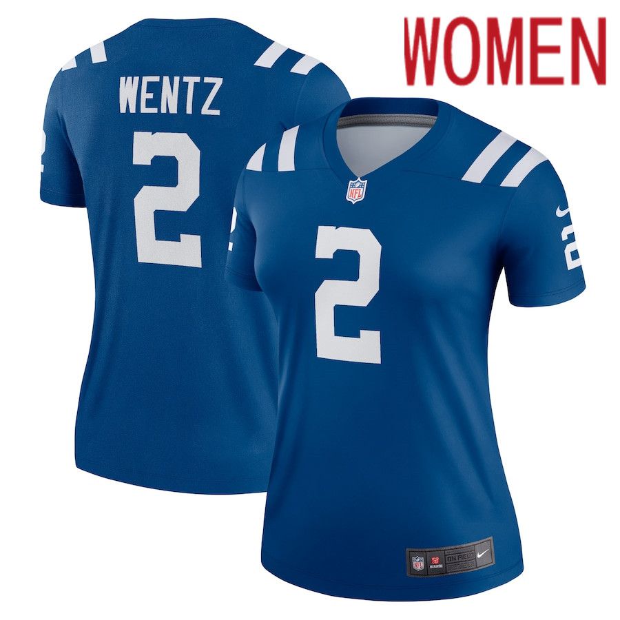 Women Indianapolis Colts 2 Carson Wentz Nike Royal Legend NFL Jersey